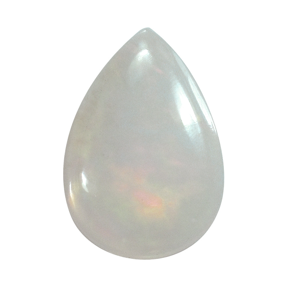 WHITE OPAL (WHITE) (TRANSLUCENT)PLAIN PEAR CAB 10.00X7.00 MM 1.34 Cts.