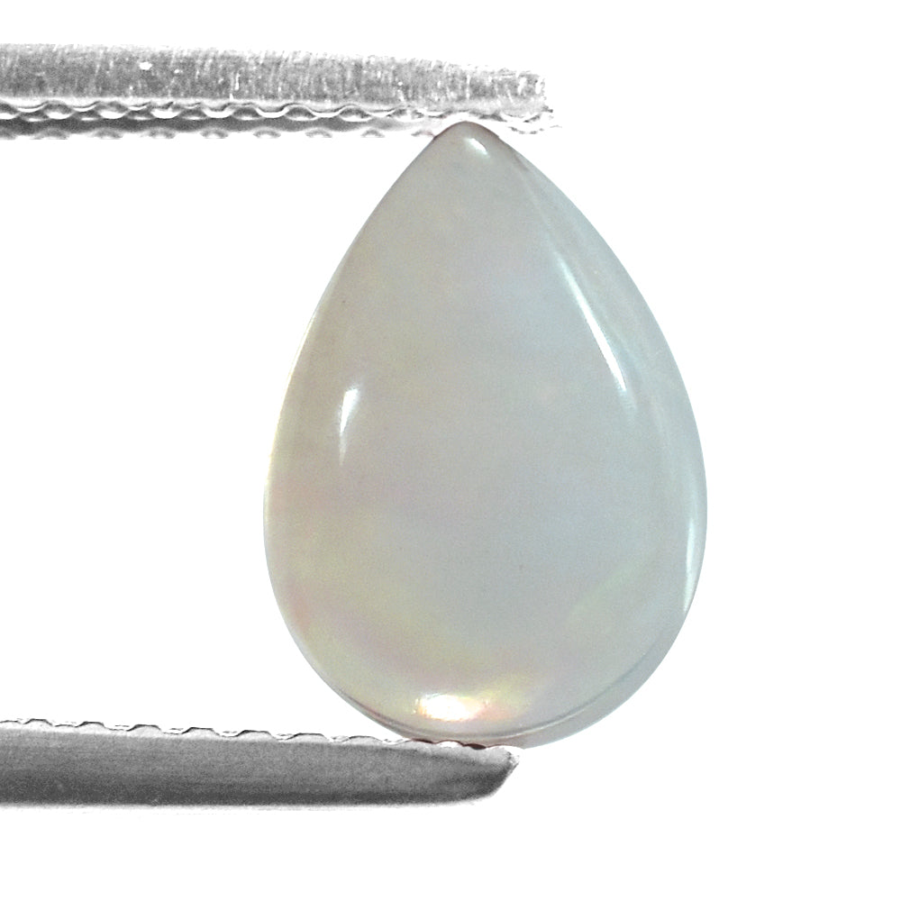 WHITE OPAL (WHITE) (TRANSLUCENT)PLAIN PEAR CAB 10.00X7.00 MM 1.34 Cts.