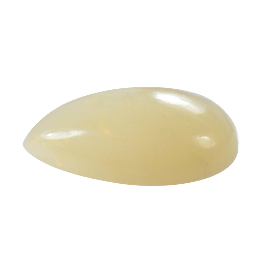 WHITE OPAL (YELLOW) ( MILKY) (OPAQUE) PLAIN PEAR CAB 10.00X7.00 MM 1.01 Cts.