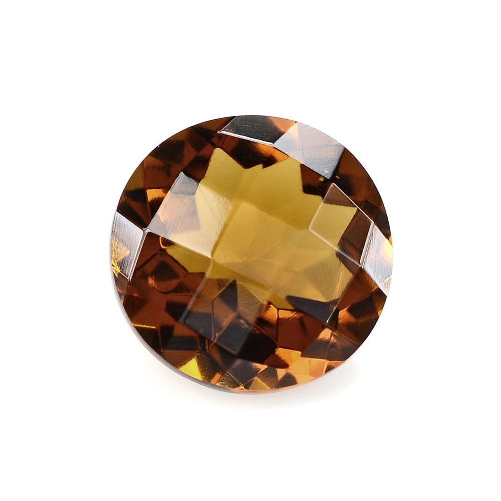 WHISKY QUARTZ CHECKER CUT ROUND 11MM 4.49 Cts.