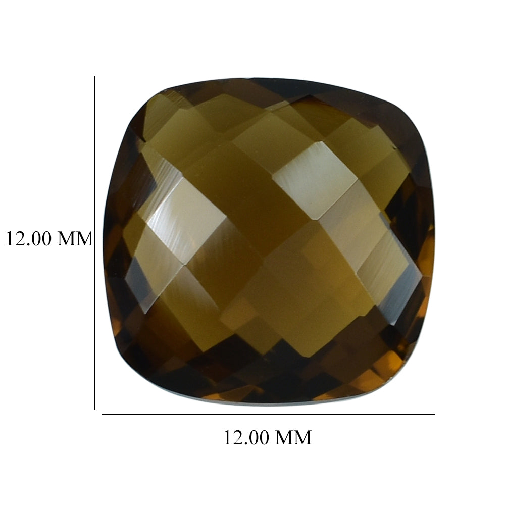 WHISKY QUARTZ BRIOLETTE CUSHION 12MM 5.82 Cts.