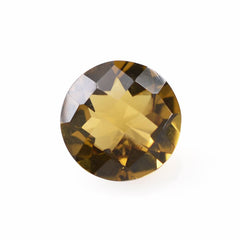 WHISKY QUARTZ CHECKER CUT ROUND 8MM 1.60 Cts.