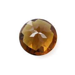 WHISKY QUARTZ CHECKER CUT ROUND 11MM 3.85 Cts.