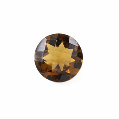 WHISKY QUARTZ CHECKER CUT ROUND 8MM 1.65 Cts.