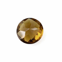 WHISKY QUARTZ CHECKER CUT ROUND 8MM 1.65 Cts.