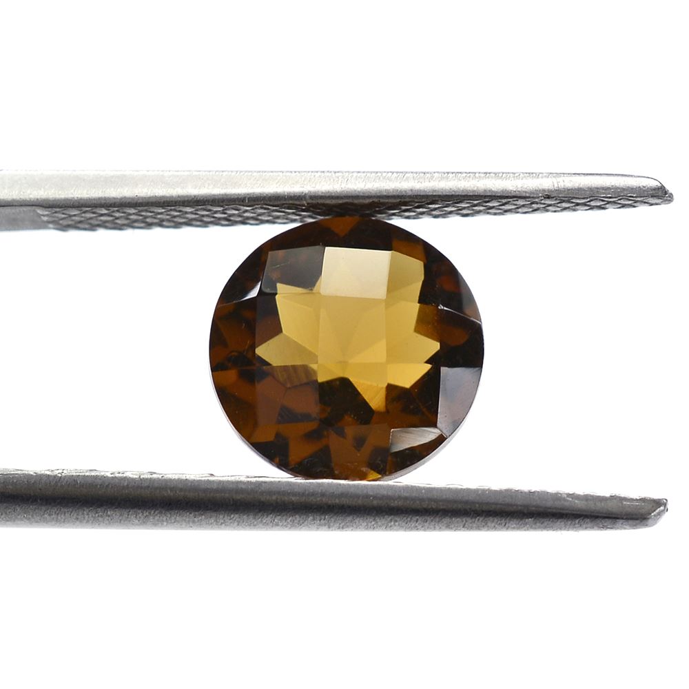 WHISKY QUARTZ CHECKER CUT ROUND 8MM 1.65 Cts.