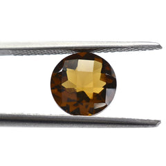 WHISKY QUARTZ CHECKER CUT ROUND 8MM 1.65 Cts.