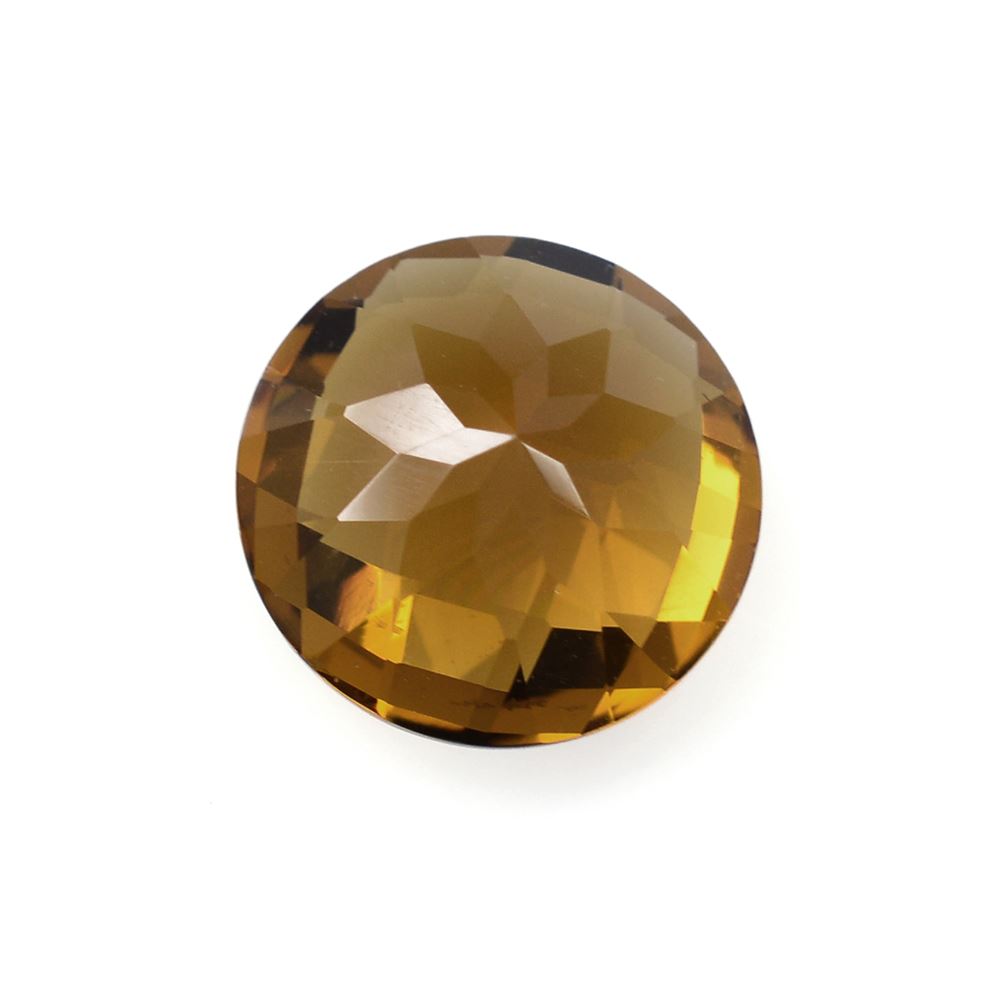 WHISKY QUARTZ CHECKER CUT ROUND 11MM 4.03 Cts.