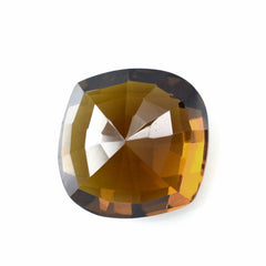 WHISKY QUARTZ ONION CHECKER CUT CUSHION ON TOP STEP CUT BACK 14MM 8.10 Cts.