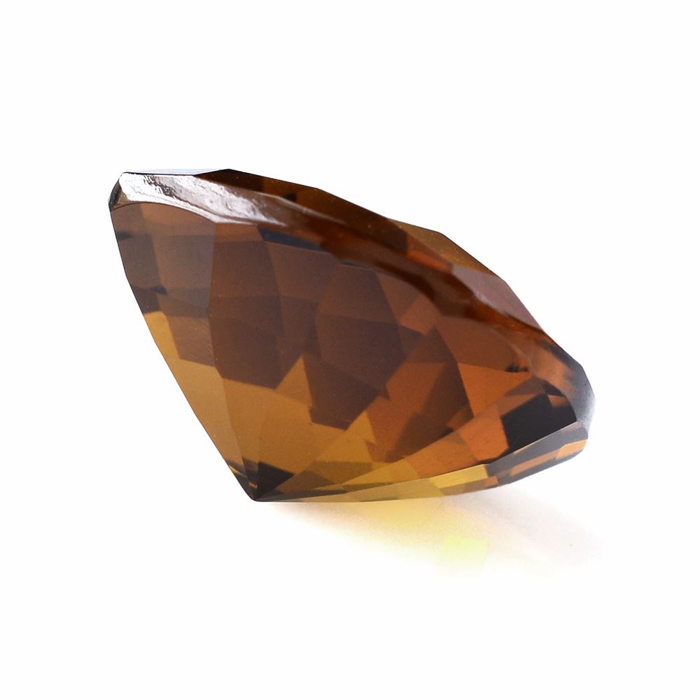 WHISKY QUARTZ ONION CHECKER CUT CUSHION ON TOP STEP CUT BACK 16MM 11.22 Cts.