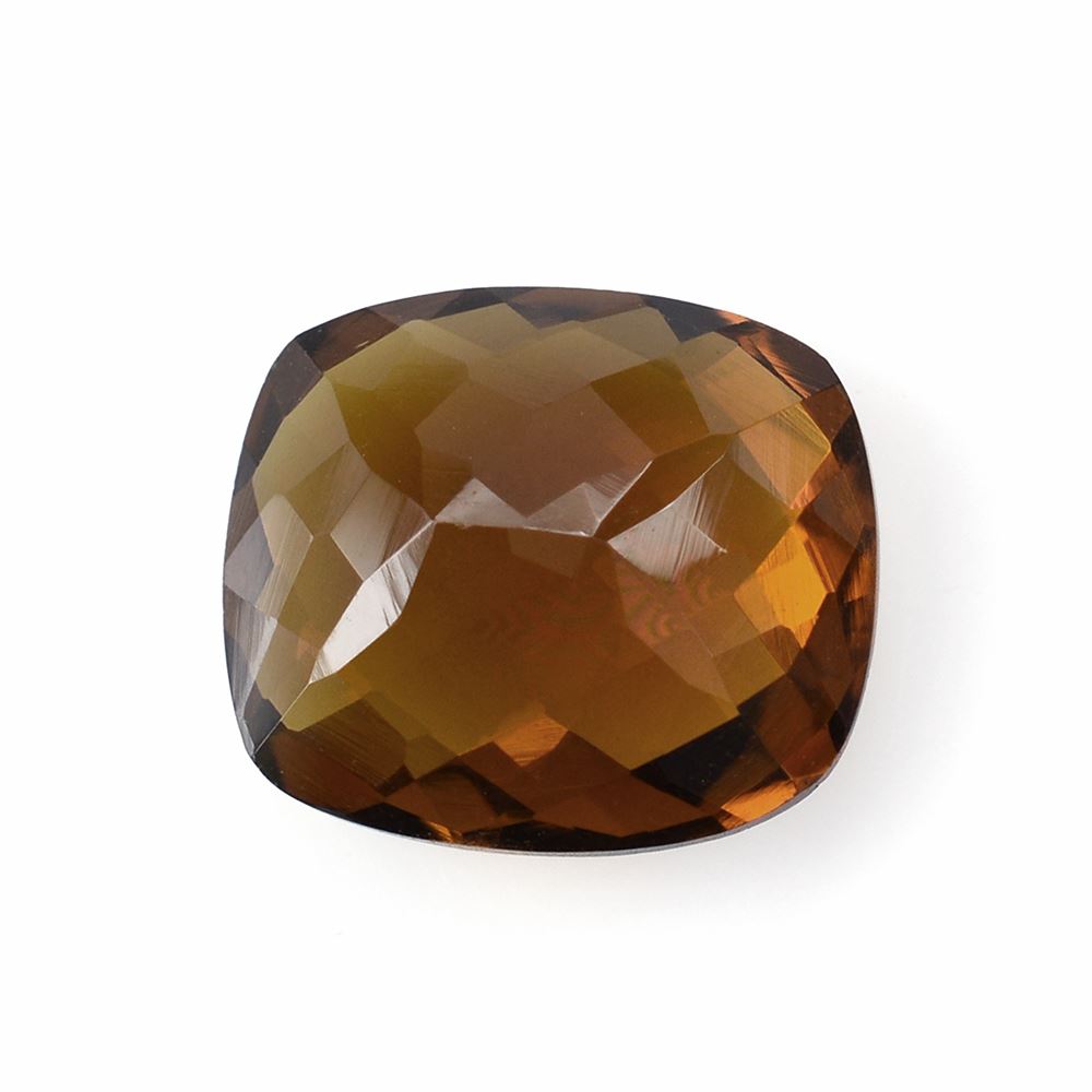 WHISKY QUARTZ CHECKER CUT CUSHION 16X14MM 11.78 Cts.