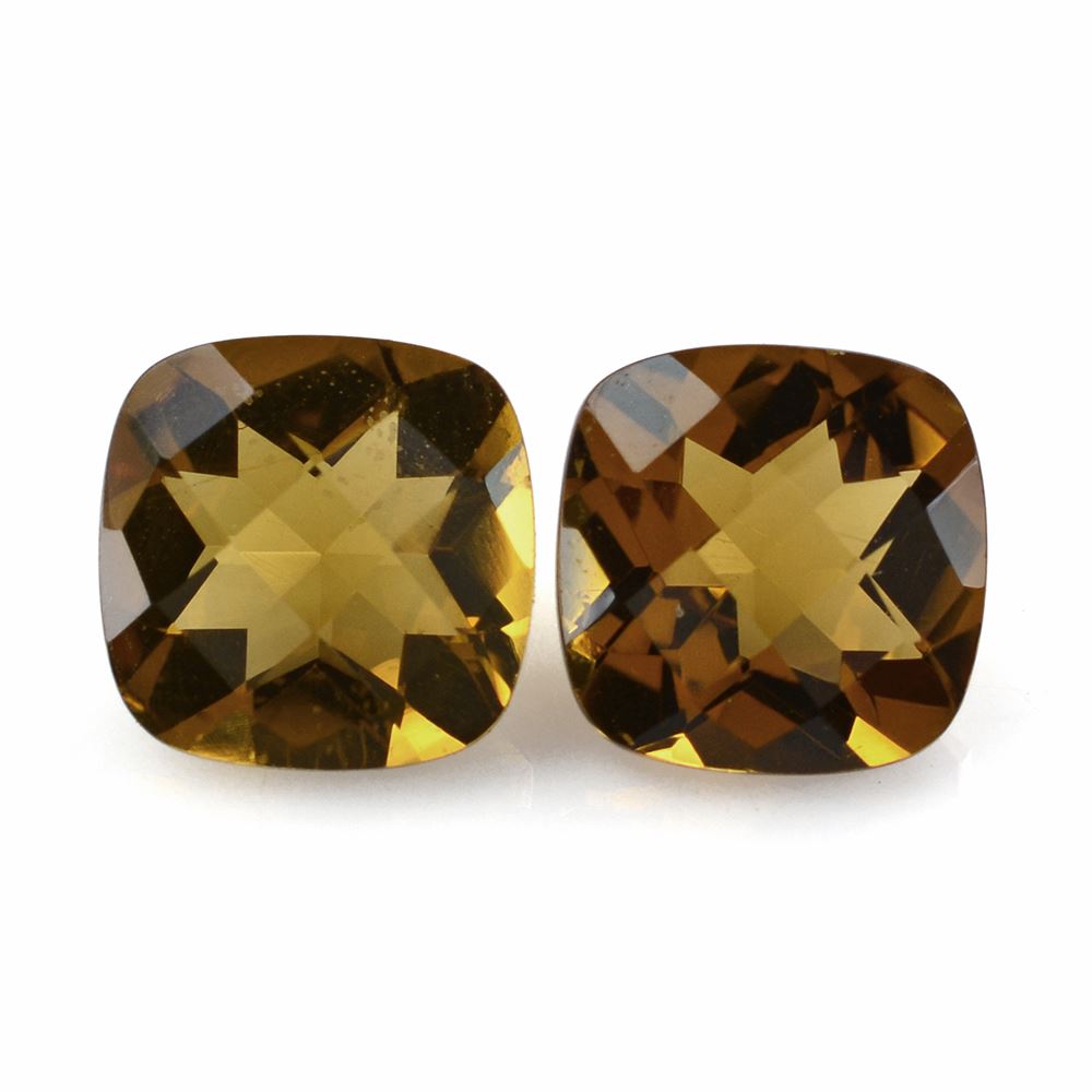 WHISKY QUARTZ CHECKER CUT CUSHION 9MM 2.75 Cts.