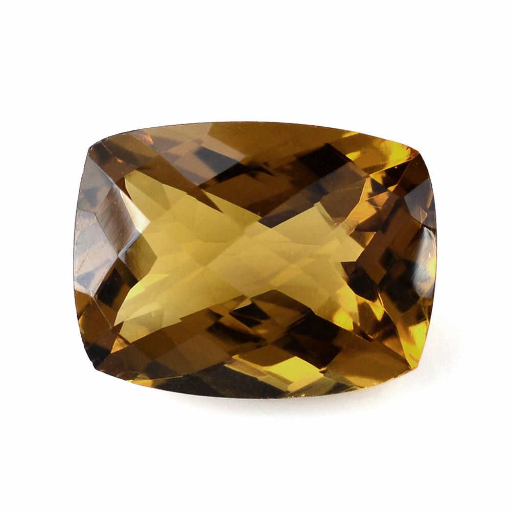 WHISKY QUARTZ CHECKER CUT CUSHION 16X12MM 9.70 Cts.