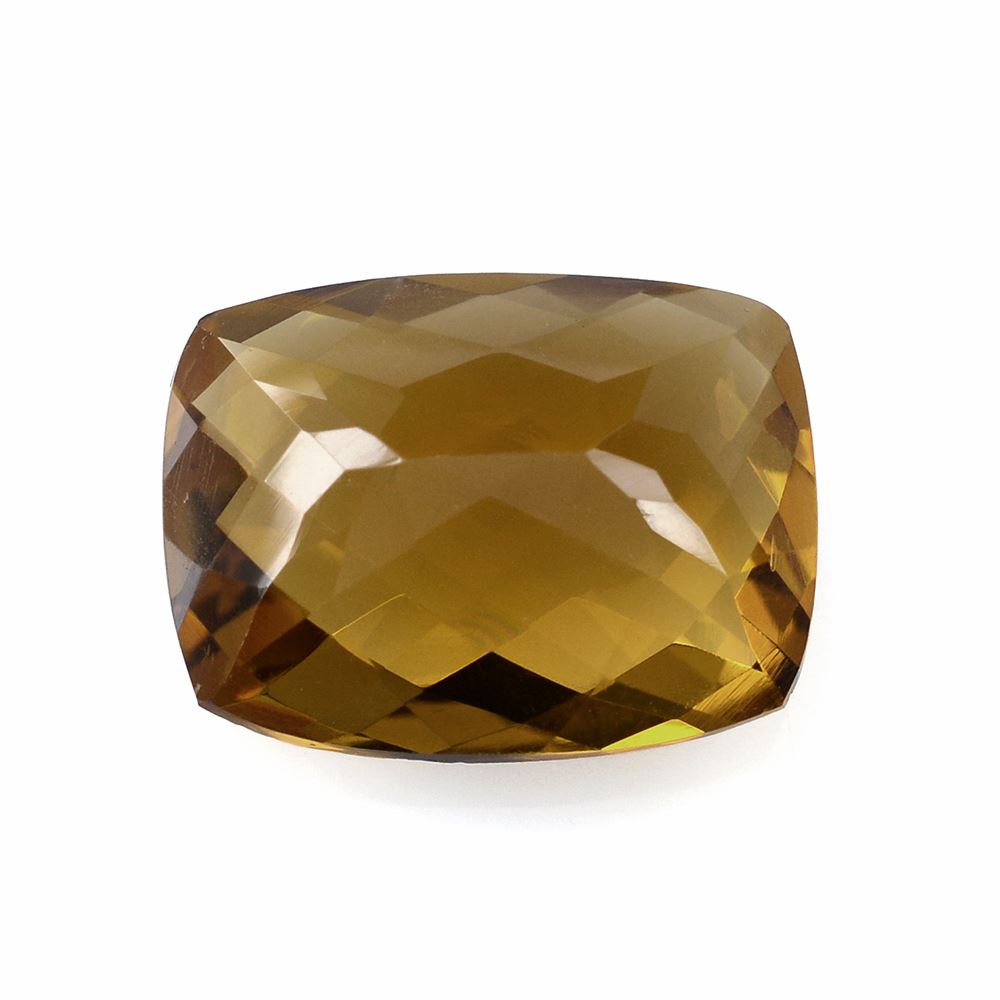 WHISKY QUARTZ CHECKER CUT CUSHION 16X12MM 9.70 Cts.