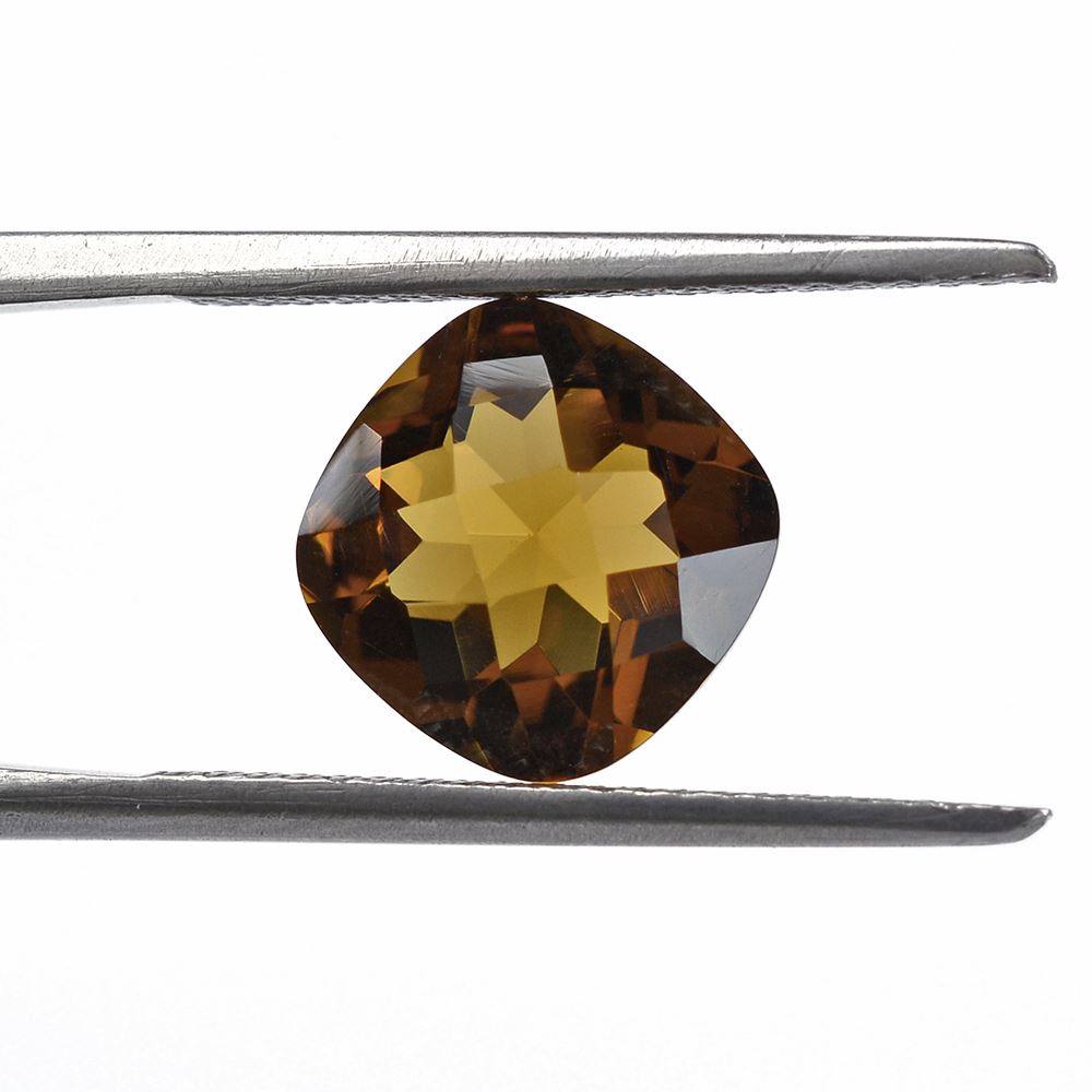 WHISKY QUARTZ CHECKER CUT CUSHION 9MM 2.75 Cts.