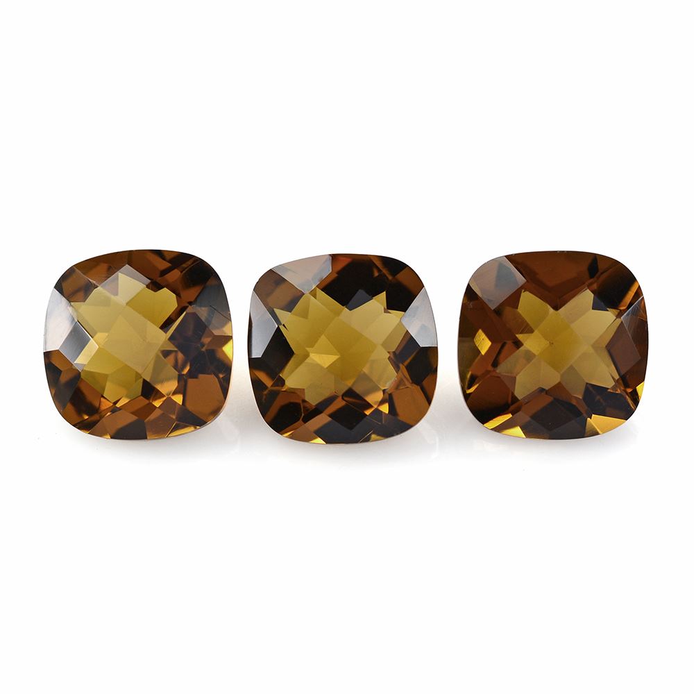 WHISKY QUARTZ CHECKER CUT CUSHION 9MM 2.75 Cts.