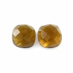 WHISKY QUARTZ CHECKER CUT CUSHION CAB 5MM 0.55 Cts.