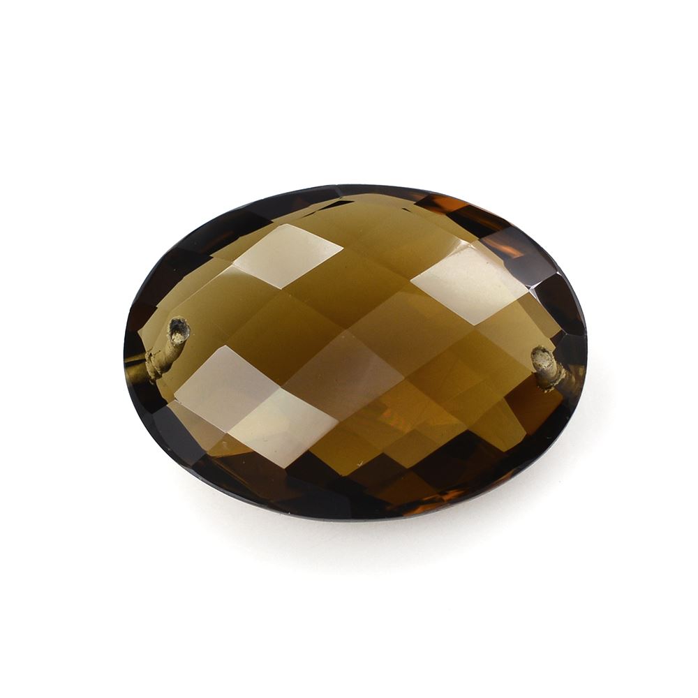 WHISKY QUARTZ BRIOLETTE OVAL (TWO FULL DRILL) 20X15MM 13.45Cts.