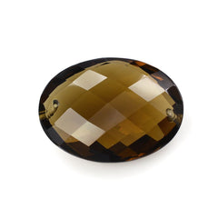 WHISKY QUARTZ BRIOLETTE OVAL (TWO FULL DRILL) 20X15MM 13.45Cts.