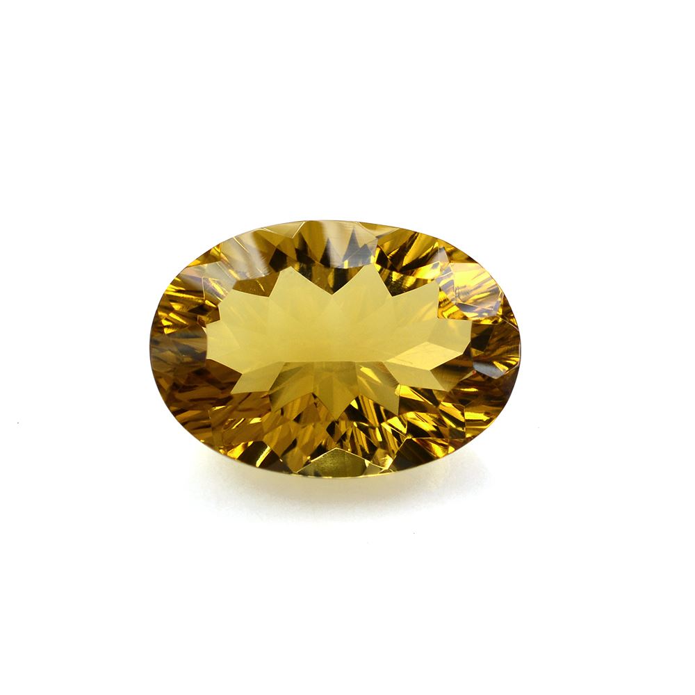 WHISKY QUARTZ CONCAVE CUT OVAL 14X10MM 5.26Cts.