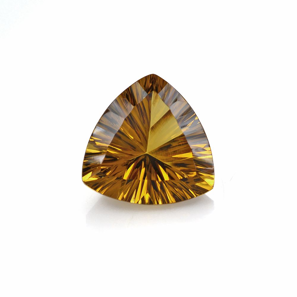 WHISKY QUARTZ CONCAVE CUT TRILLION 14MM 7.425Cts.