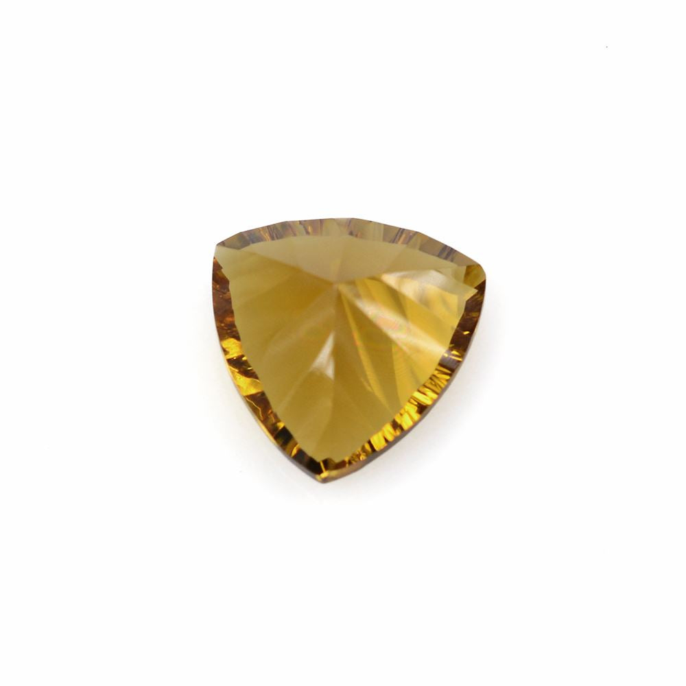 WHISKY QUARTZ CONCAVE CUT TRILLION 14MM 7.425Cts.