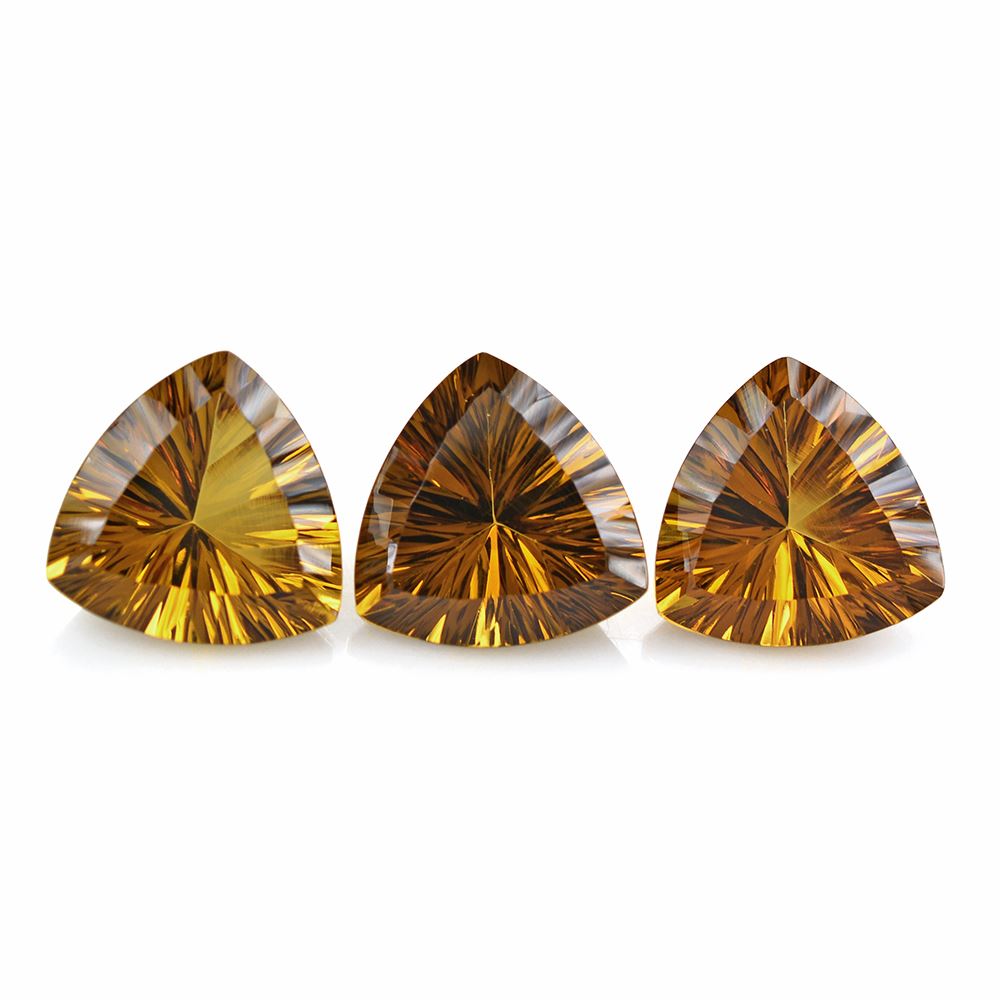 WHISKY QUARTZ CONCAVE CUT TRILLION 14MM 7.425Cts.