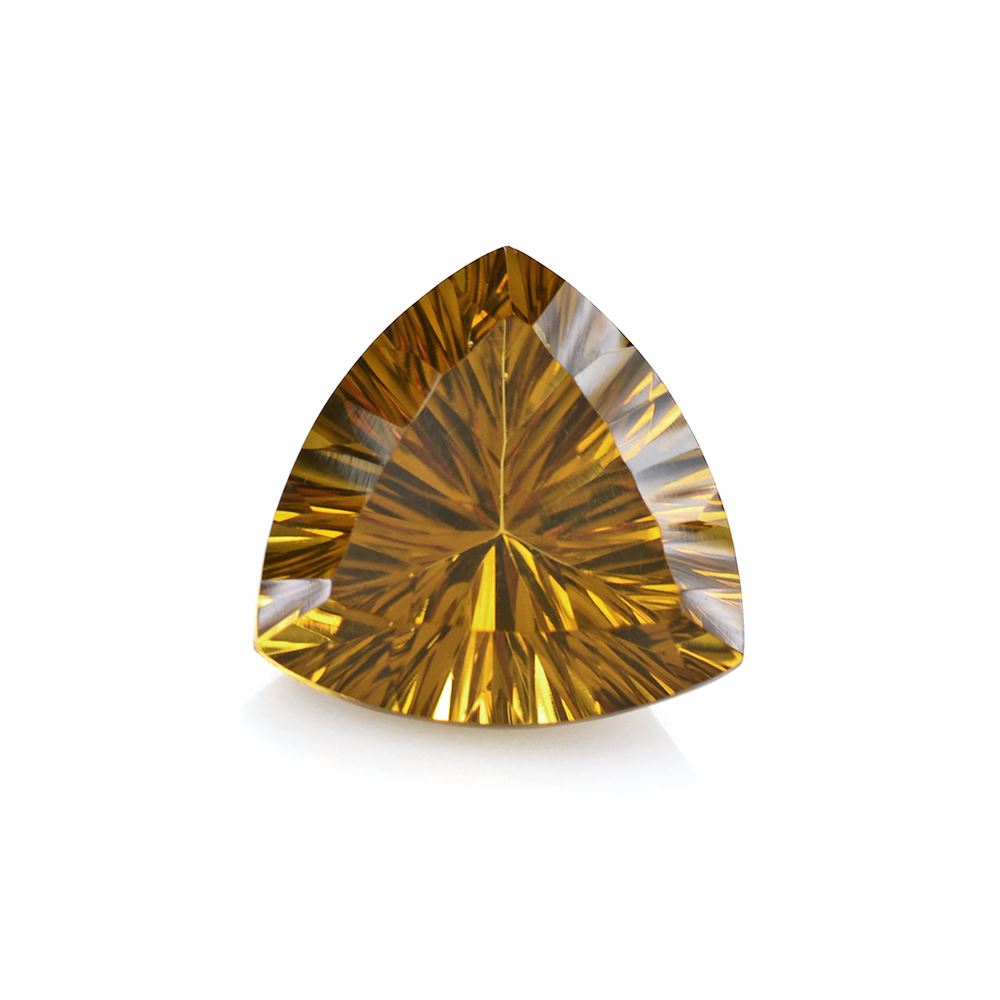 WHISKY QUARTZ CONCAVE CUT TRILLION 14MM 7.53Cts.