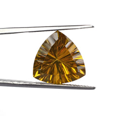 WHISKY QUARTZ CONCAVE CUT TRILLION 14MM 7.53Cts.