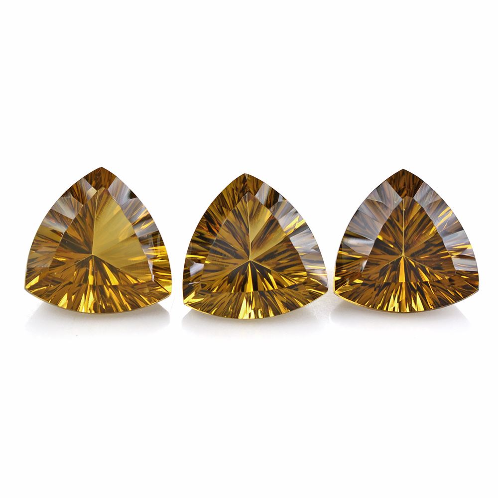 WHISKY QUARTZ CONCAVE CUT TRILLION 14MM 7.53Cts.