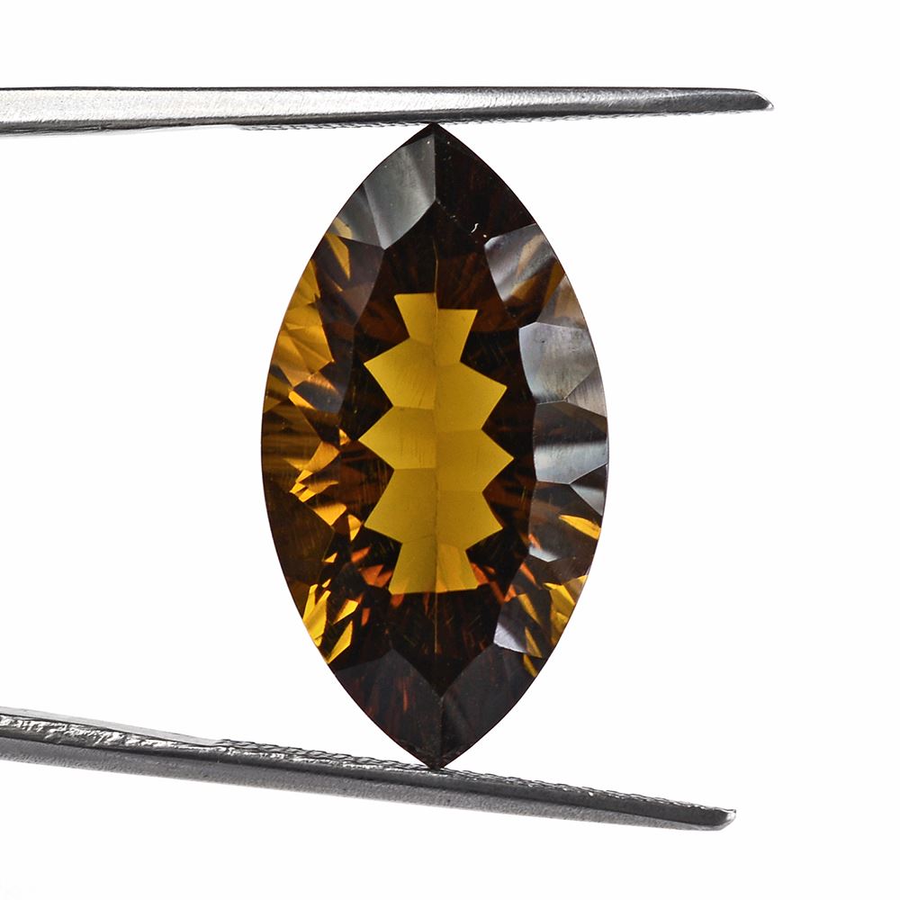 WHISKY QUARTZ CONCAVE CUT MARQUISE 22X12MM 11.13Cts.