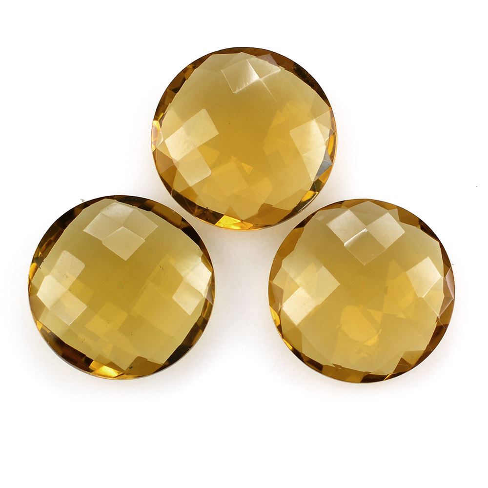 WHISKY QUARTZ BRIOLETTE ROUND 15MM 7.28Cts.