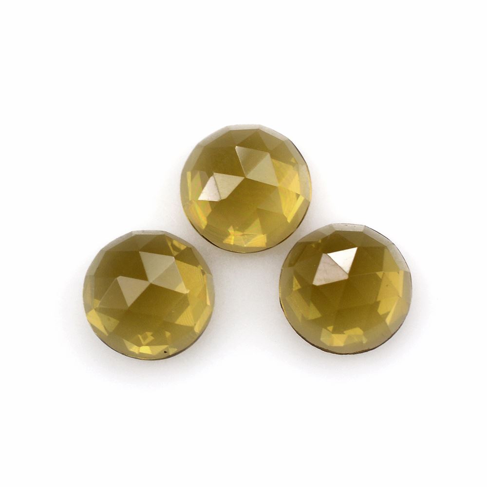 WHISKY QUARTZ ROSE CUT ROUND CAB 6MM 0.76Cts.