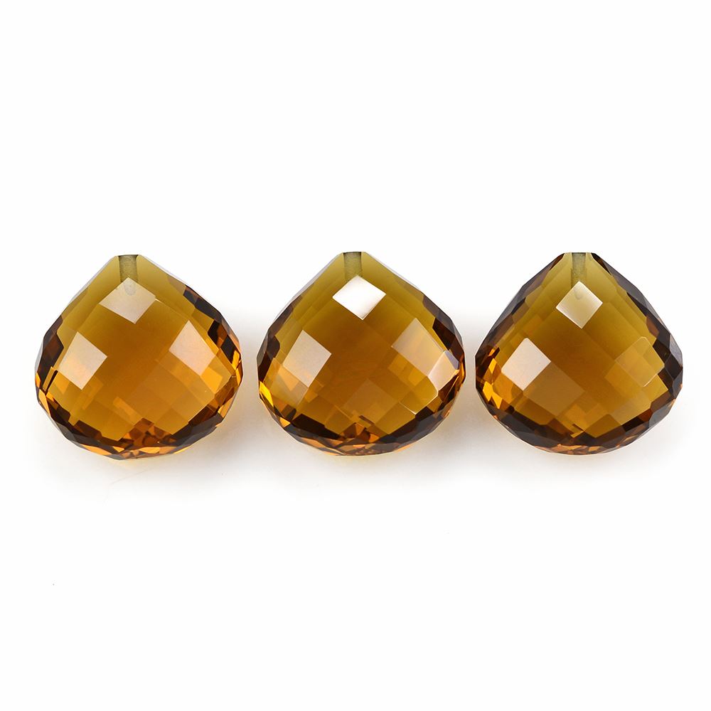 WHISKY QUARTZ BRIOLETTE PEAR (HALF DRILL) 18MM 19.33Cts.