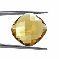 WHISKY QUARTZ BRIOLETTE CUSHION 18MM 12.5Cts.