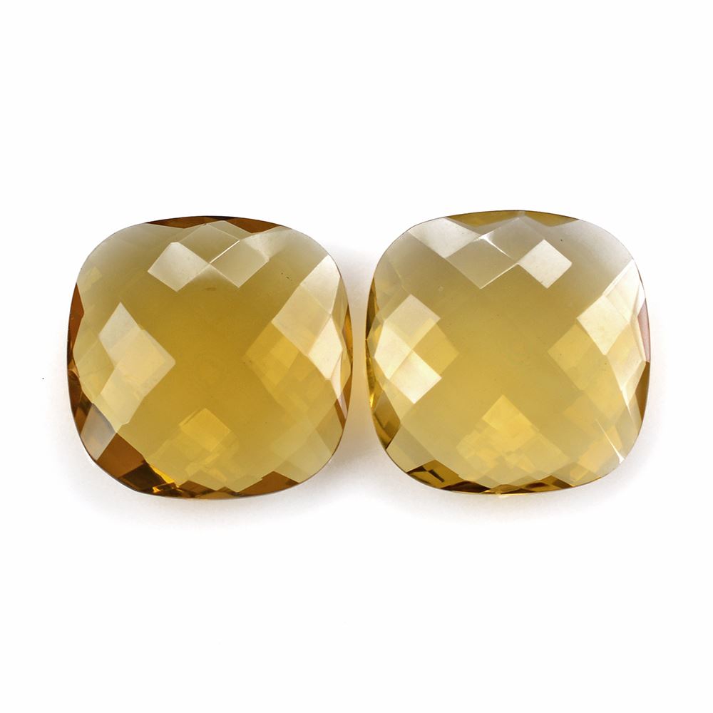 WHISKY QUARTZ BRIOLETTE CUSHION 18MM 12.5Cts.