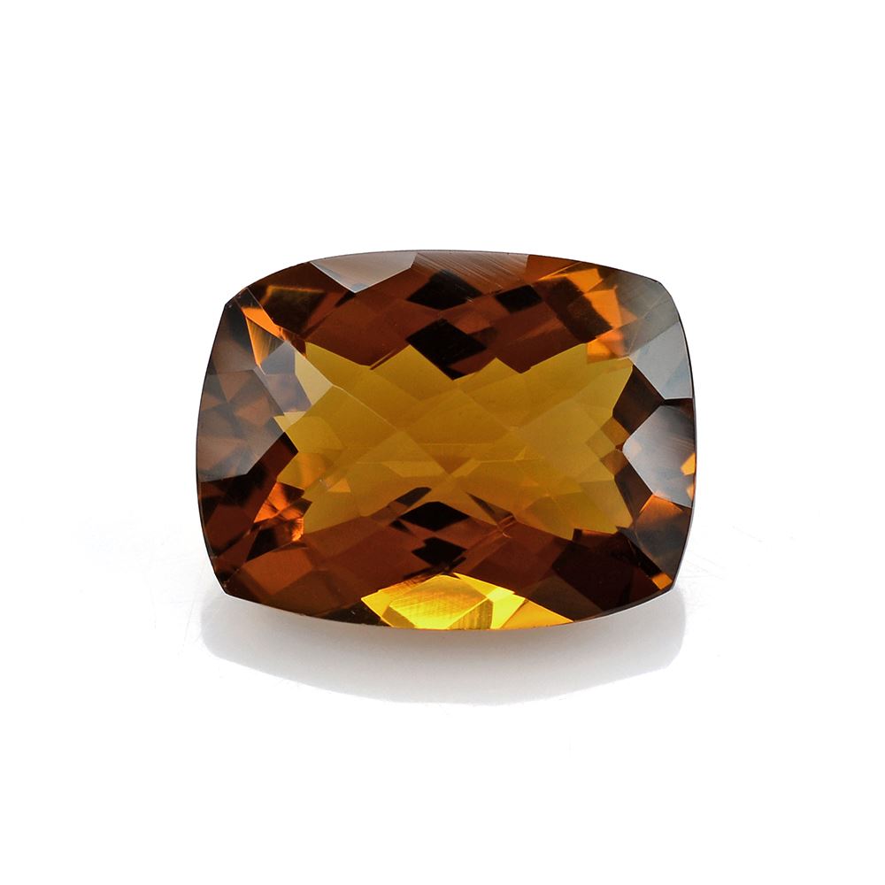 WHISKY QUARTZ CHECKER CUT CUSHION 16X12MM 9.4Cts.