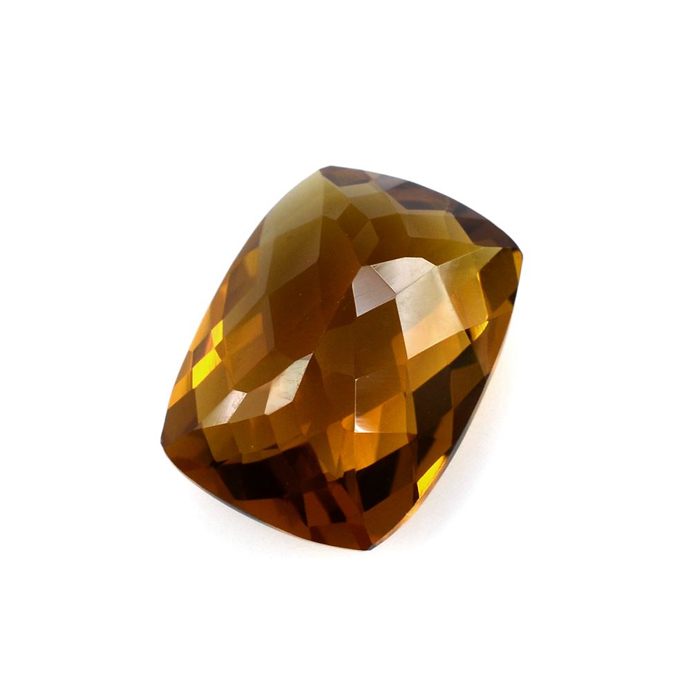 WHISKY QUARTZ CHECKER CUT CUSHION 16X12MM 9.4Cts.