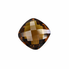 WHISKY QUARTZ BRIOLETTE CUSHION 12MM 5.87Cts.