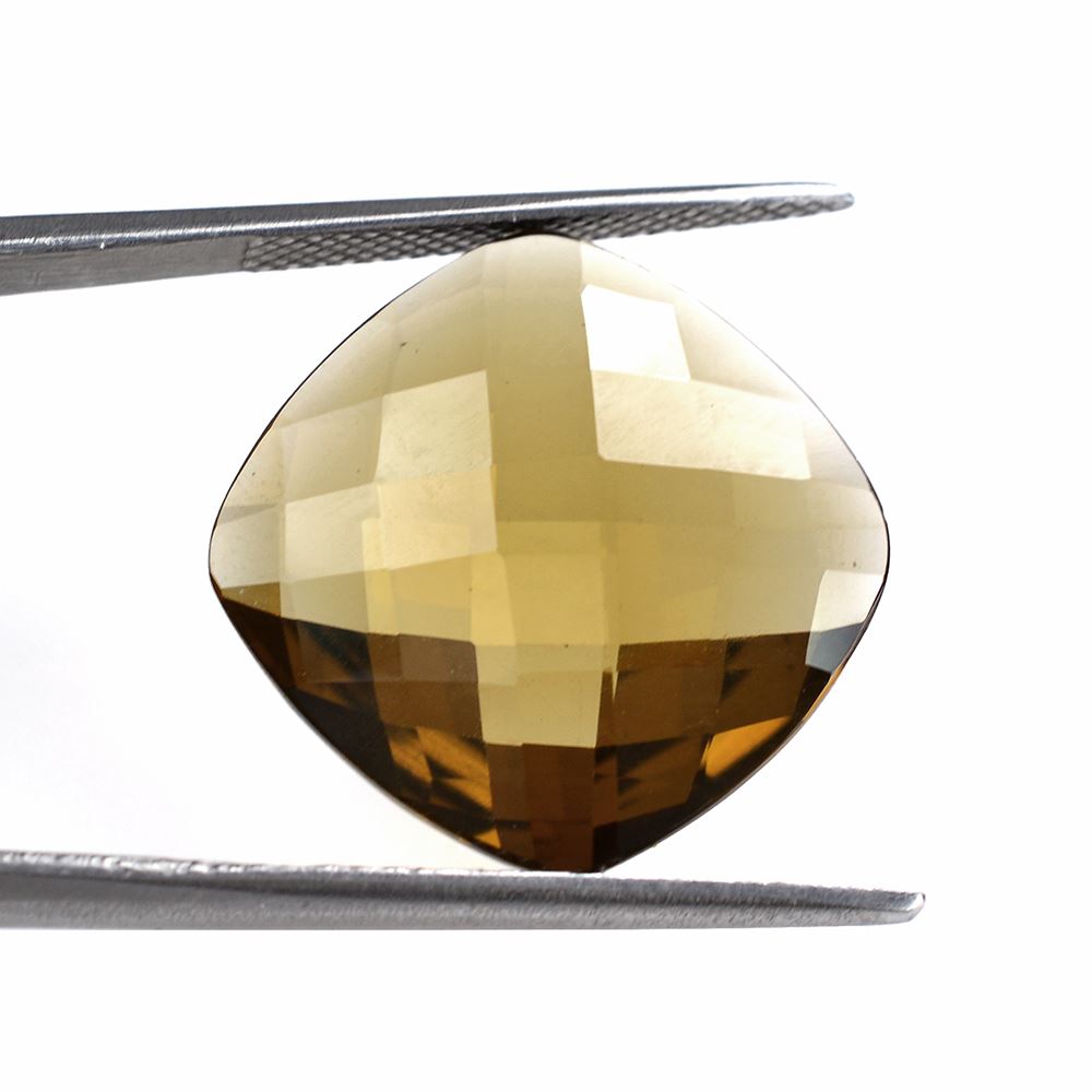 WHISKY QUARTZ BRIOLETTE CUSHION 18MM 13.93Cts.