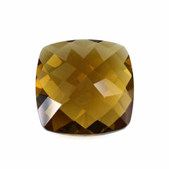 WHISKY QUARTZ CHECKER CUT CUSHION 16MM 13.88Cts.