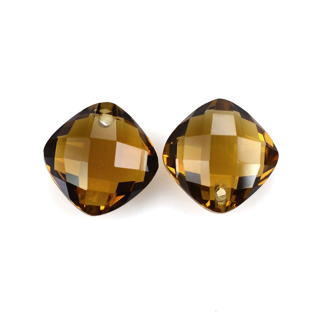 WHISKY QUARTZ BRIOLETTE CUSHION (FULL DRILL) 10MM 3.82 Cts.