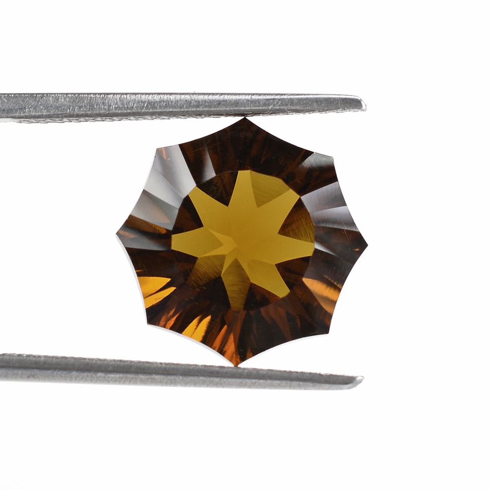 WHISKY QUARTZ NINETY CUT ROUND 12MM 5.63Cts.