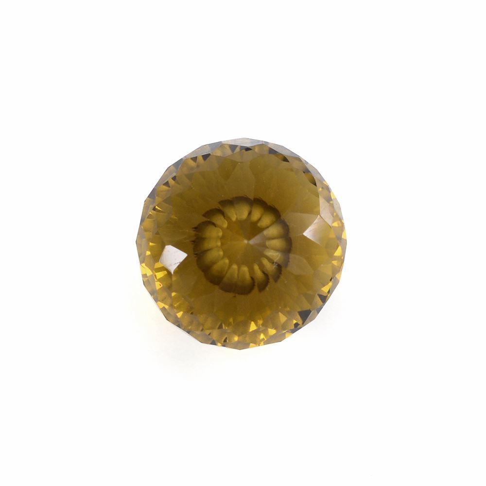WHISKY QUARTZ FACETED ONION DROP WITH HALF DRILL 12X11MM 9.97Cts.