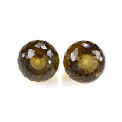 WHISKY QUARTZ FACETED ONION DROP WITH HALF DRILL 12X11MM 9.97Cts.