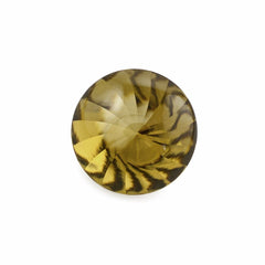 WHISKY QUARTZ BUFFTOP ROUND WITH TWISTED CONCAVE 14MM 8.3Cts.