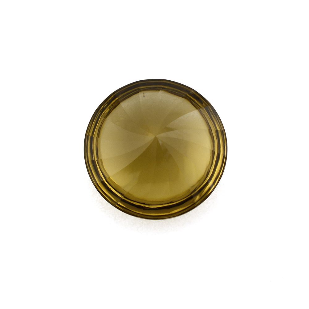 WHISKY QUARTZ BUFFTOP ROUND WITH TWISTED CONCAVE 14MM 8.3Cts.