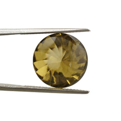 WHISKY QUARTZ BUFFTOP ROUND WITH TWISTED CONCAVE 14MM 8.3Cts.