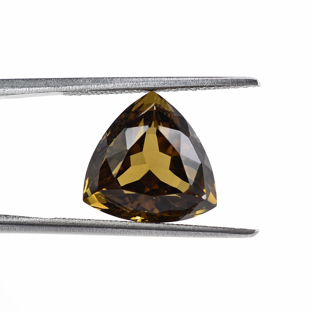 WHISKY QUARTZ PORTUGUESE CUT TRILLION 12MM 6.86Cts.