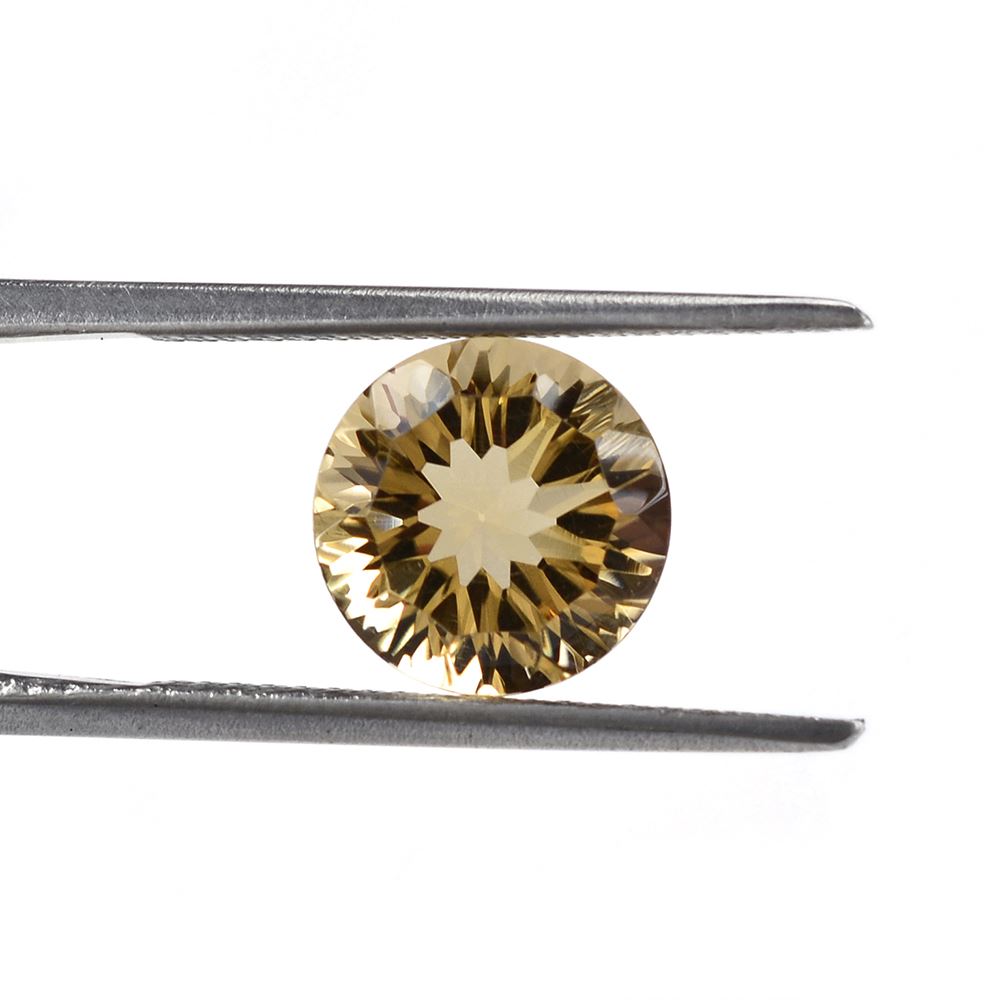 WHISKY QUARTZ CONCAVE CUT ROUND (LITE) 9MM 2.88Cts.